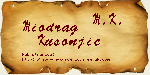 Miodrag Kusonjić vizit kartica